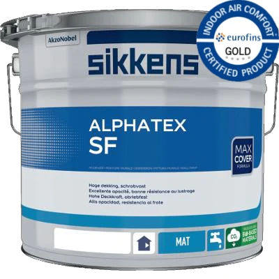 Sikkens Alphatex SF, hlboko matná, antireflexná farba na steny a stropy