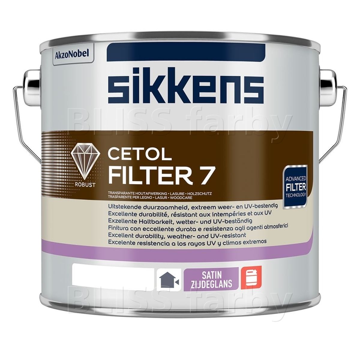 Lazúra na drevo Sikkens Cetol Filter 7, 2,5 l balenie